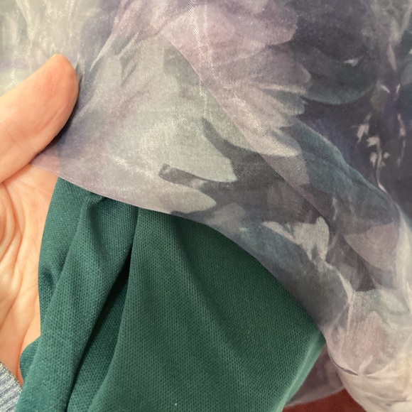 Lulu’s Beyond Fabulous Blue Floral Organza One-Shoulder Maxi Dress - Picture 5 of 6